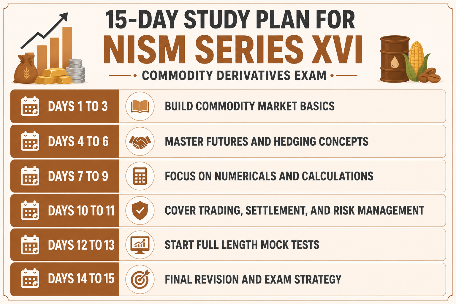 Prepare for the NISM Series XVI Exam in 15 Days Infographic